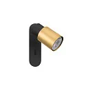 SLV Wand- und Deckenleuchte PURI 2.0 TUBE, rechteckig, mit Schalter, GU10 max. 6W, schwarz / gold