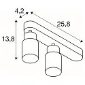 SLV Wand- und Deckenleuchte PURI 2.0 TUBE, asymmetrisch, 2x GU10 max. 6W, schwarz / gold
