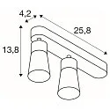 SLV Wand- und Deckenleuchte PURI 2.0 CONE, asymmetrisch, 2x GU10 max. 6W, schwarz / gold