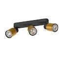 SLV Wand- und Deckenleuchte PURI 2.0 TUBE, Long, 3x GU10 max. 6W GU10, schwarz / gold