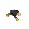 SLV wall and ceiling luminaire PURI 2.0 - TUBE 3 flames, round GU10 IP20, gold, black dimmable