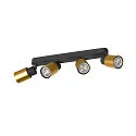 SLV Wand- und Deckenleuchte PURI 2.0 TUBE, Long, 4x GU10 max. 6W, schwarz / gold