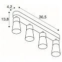 SLV Wand- und Deckenleuchte PURI 2.0 CONE, Long, 4x GU10 max. 6W, schwarz