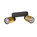 SLV Wand- und Deckenleuchte PURI 2.0 TUBE, Long, 2x GU10 max. 6W, schwarz / gold
