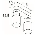 wall and ceiling luminaire PURI 2.0 - TUBE 2 flames, long GU10 IP20, gold, black dimmable
