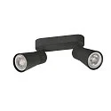 SLV wall and ceiling luminaire PURI 2.0 - CONE 2 flames, long GU10 IP20, black dimmable