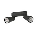 SLV wall and ceiling luminaire PURI 2.0 - DOME 2 flames, long GU10 IP20, black dimmable