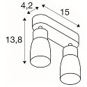 SLV Wand- und Deckenleuchte PURI 2.0 DOME, Long, 2x GU10 max. 6W, grau