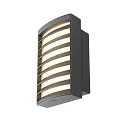 SLV Outdoor  LED-Wandleuchte RASTERLYS WL, IP65 IK06, mit Diffusor, gewölbt, 14W 2700/3000K 400lm 70°, dimmbar, anthrazit