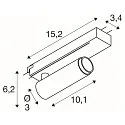 SLV LED 1-Phasen-Strahler GRIP! S PHASE, zylindrisch, 11W 3000K 29°, CRi >90, dimmbar, schwenkbar, gold / schwarz