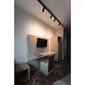 SLV LED Niedervolt-Spot GRIP! S DALI, zylindrisch, 48V, 9.8W 3000K 29°, DALI dimmbar, schwenkbar, schwarz / gold