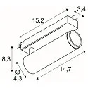 SLV LED 1-Phasen-Strahler GRIP! M PHASE, zylindrisch, 20W 2700K 42°, CRi >90, UGR <19, dimmbar, schwenkbar, schwarz / gold