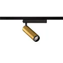 SLV LED 1-Phasen-Strahler GRIP! M PHASE, zylindrisch, 20W 3000K 42°, CRi >90, UGR <19, dimmbar, schwenkbar, gold / schwarz