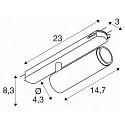 SLV LED 3-Phasen-Strahler GRIP! M PHASE, 20W 3000K 42°, CRi >90, UGR <19, dimmbar, schwenkbar, schwarz / gold