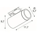 SLV 3-phase spot GRIP! L GU10 cylindrical, adjustable GU10 IP20, white dimmable