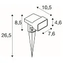 gorund spike luminaire SYNA WIDE square, tiltable IP65, black 