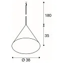SLV pendant luminaire MAGICO 38 E27 IP20, black matt dimmable