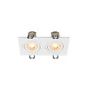 SLV ceiling recessed luminaire NEW TRIA® 155 GU10 2 flames, rotatable, square GU10 IP20, white dimmable