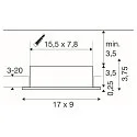 SLV ceiling recessed luminaire NEW TRIA® 155 GU10 2 flames, rotatable, square GU10 IP20, white dimmable