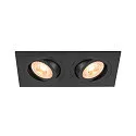Deckeneinbauleuchte NEW TRIA® 155, quadratisch, 2-flammig, 2x GU10 max. 10W, drehbar, schwarz