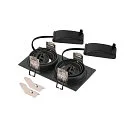 SLV ceiling recessed luminaire NEW TRIA® 155 GU10 2 flames, rotatable, square GU10 IP20, black dimmable