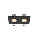 SLV ceiling recessed luminaire NEW TRIA® 155 PHASE 2 flames, rigid, square IP20, black dimmable