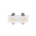 SLV ceiling recessed luminaire NEW TRIA® 155 PHASE 2 flames, rigid, square IP20, white dimmable