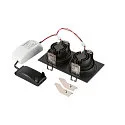 SLV LED Deckeneinbauleuchte NEW TRIA® 155 PHASE, quadratisch, 2-flammig, dimmbar, starr, 13.6W 3000K 1280lm 38°, schwarz