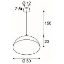 SLV Pendelleuchte FORCHINI 50, E27 max. 40W, matt schwarz / matt gold