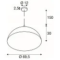 SLV Pendelleuchte FORCHINI 70, E27 max. 40W, matt schwarz / matt gold