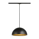 1-Phasen Pendelleuchte FORCHINI M 40 TRACK, E27 max. 40W, matt schwarz / matt gold, Adapter schwarz