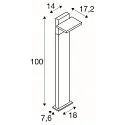 SLV Outdoor LED Stehleuchte ABRIDOR POLE HYBRID, IP65 IK007, mit Solar-Panel + Sensoren, 2200/2700K, drehbar, anthrazit, 100cm