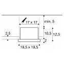 SLV ceiling recessed luminaire KADUX SINGLE 1 flame, DALI controllable, cardanic swivelling IP20, white dimmable