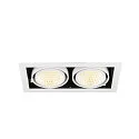 SLV ceiling recessed luminaire KADUX DOUBLE 2 flames, DALI controllable, cardanic swivelling IP20, white dimmable