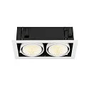 SLV ceiling recessed luminaire KADUX DOUBLE 2 flames, DALI controllable, cardanic swivelling IP20, white dimmable