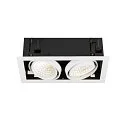 ceiling recessed luminaire KADUX DOUBLE 2 flames, DALI controllable, cardanic swivelling IP20, white dimmable