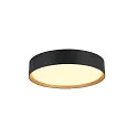 SLV LED Wand- und Deckenleuchte DECONA PHASE, rund, 18W 2700/3000K (CCT Switch), dimmbar, schwarz / gold