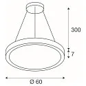 SLV LED Pendelleuchte MEDO® RING 60 PHASE, 27W 3000/4000K (CCT Switch) 3750/4000lm 110°, CRi >90, dimmbar, weiß