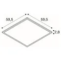 SLV LED Einlege-Deckenleuchte PANEL C 600 ON-OFF, IP54 IK02, 59.5cm, 34W 3000/4000K (CCT Switch), UGR <19, schaltbar, CRI >90