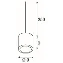 SLV LED Pendelleuchte OCULUS DTW PHASE PVD, Wechsel-Optik, 11W 2000-3000K 100°, Dim-to-Warm, dunkel kupfer