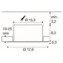 SLV LED Einbauleuchte DOWNLIGHT C 150, IP54 IK02, Ø 17.6cm, CRi >90, UGR<22, Multipower, schaltbar, starr, 8/14/20W 4000K 55°