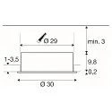SLV LED Decken-Einbauleuchte MEDO® 30 FRAME, IP20, mit Blende, 8W 3000/4000K 1150lm 70°, CRi >90, UGR <19, ohne BG, schaltbar