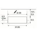 SLV LED Decken-Einbauleuchte MEDO® 30 FRAMELESS, IP20, bündig, 8W 3000/4000K 1150lm 70°, CRi >90, UGR <19, ohne BG, schaltbar