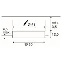 SLV ceiling recessed luminaire MEDO® 60 FRAMELESS rigid, for VDU workstation, CCT Switch, flush, switchable IP20, white 