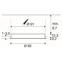SLV LED Decken-Einbauleuchte MEDO® 90 FRAME, IP20, mit Blende, 66W 3000/4000K 9200lm 80°, CRi >90, UGR <19, ohne BG, schaltbar