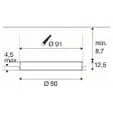 SLV LED Decken-Einbauleuchte MEDO® 90 FRAMELESS, IP20, bündig, 66W 3000/4000K 9200lm 80°, CRi >90, UGR <19, ohne BG, schaltbar