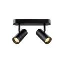 SLV LED Wand- und Deckenleuchte NOBLO® DOUBLE PHASE DTW, IP20, 15W 2000-3000K 940lm 36°, Dim-to-Warm, schwarz