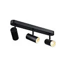 SLV LED Wand- und Deckenstrahler NOBLO® TRIPLE PHASE, IP20, 3-flammig, kardanisch, CRi>90, dimmbar, 19W 3000K 2360lm 32°, schwarz