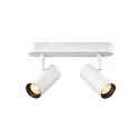 SLV LED Wand- und Deckenstrahler NOBLO® DOUBLE PHASE, IP20, 2-flammig, kardanisch, CRi>90, dimmbar, 12W 2700K 1450lm 32°, weiß