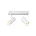 SLV LED Wand- und Deckenstrahler NOBLO® DOUBLE PHASE, IP20, 2-flammig, kardanisch, CRi>90, dimmbar, 12W 2700K 1450lm 32°, weiß